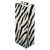 Zebra Streifen Exotic Animal Print Geschenktüte Für Weinflaschen (Vorderseite Schrägansicht)