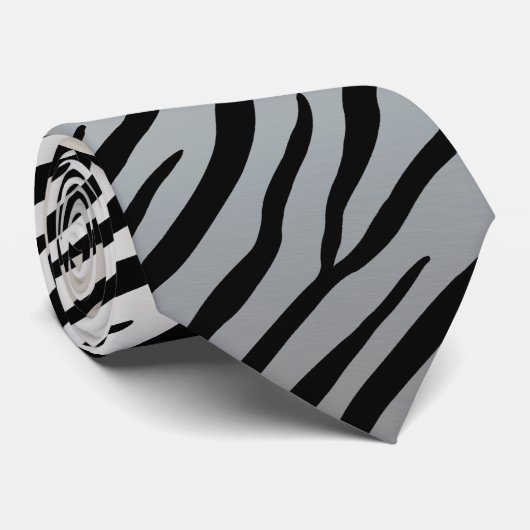 Zebra Streifen Exotic Animal Print Krawatte (Gerollt)