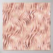 Zebra Streifen Hellrosa Bronze Poster (Vorne)