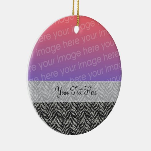Zebra Streifen Ihr Foto Keramikornament (Rechts)