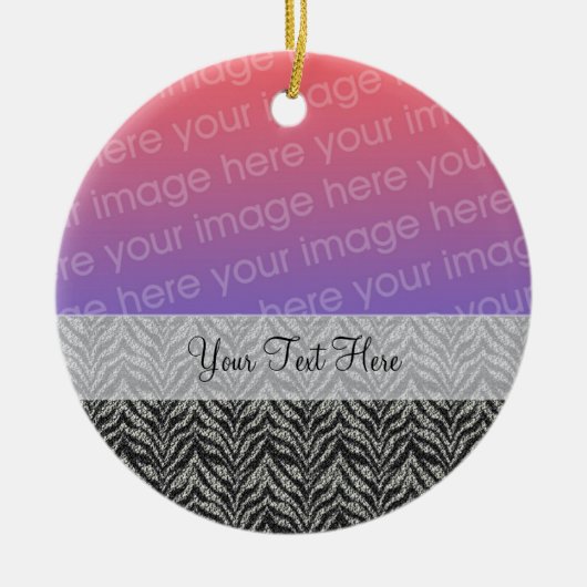 Zebra Streifen Ihr Foto Keramikornament (Vorne)