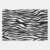 Zebra Streifen in Rosa, Schwarz und Blau Geschenkpapier Set (Vorderseite 3)