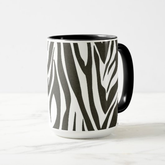 Zebra-Streifen in Schwarz/Weiß Tasse (VorderseiteRechts)