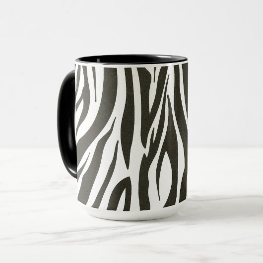 Zebra-Streifen in Schwarz/Weiß Tasse (Vorderseite Links)