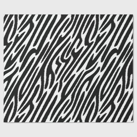 Zebra Streifen klassisch schwarz-weiß Geschenkpapier (Flach)