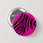 Zebra-Streifen-Knopf (magentarotes Rockstar) Button (Vorne & Hinten)