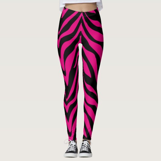 Zebra Streifen Leggings (Vorderseite)