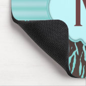 Zebra Streifen Monogramm Mousepad (Ecke)