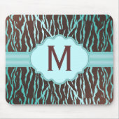 Zebra Streifen Monogramm Mousepad (Vorne)