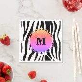 Zebra-Streifen-Monogramm Serviette (Beispiel)