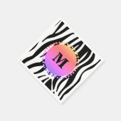 Zebra-Streifen-Monogramm Serviette (Ecke)