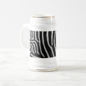 Zebra-Streifen-Muster-Bier Stein Bierglas (Vorderseite Links)