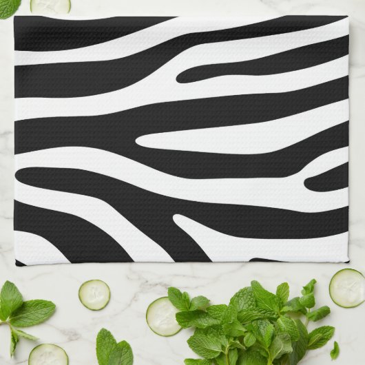 Zebra Streifen Muster schwarz-weiß + Ihre Ideen Handtuch (Gefaltet)