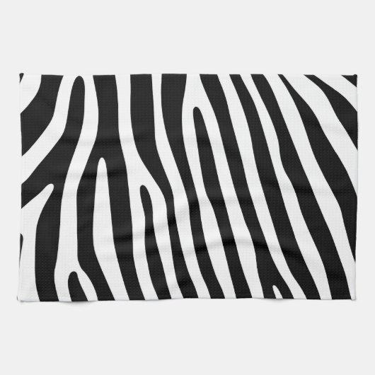 Zebra Streifen Muster schwarz-weiß + Ihre Ideen Handtuch (Horizontal)