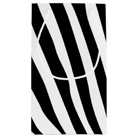 Zebra Streifen Muster schwarz-weiß + Ihre Ideen Kleine Geschenktüte (Rückseite)