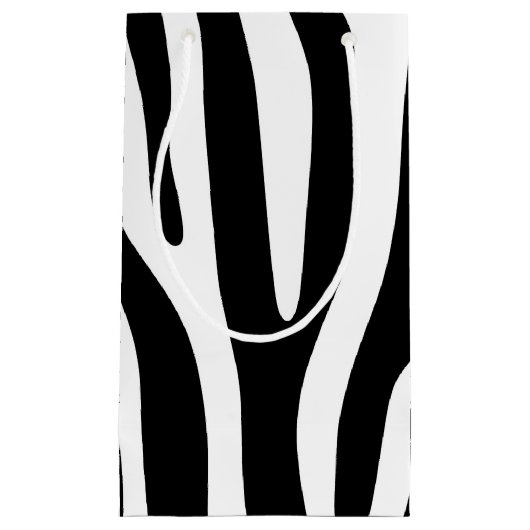 Zebra Streifen Muster schwarz-weiß + Ihre Ideen Kleine Geschenktüte (Vorderseite)