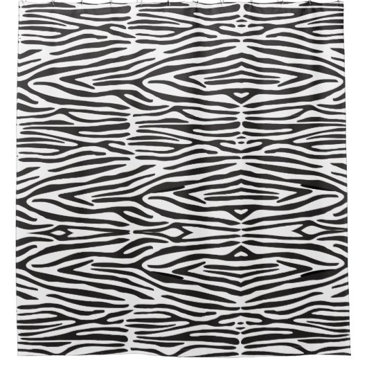 Zebra Streifen Muster Schwarz-Weiß-Tierdruck Duschvorhang (Vorderseite)