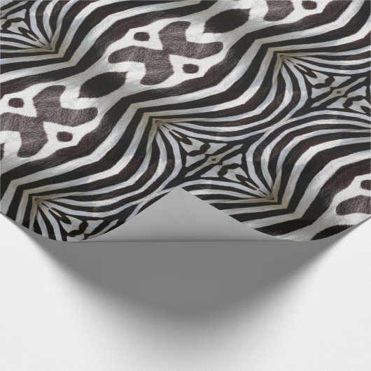 Zebra Streifen Muster Schwarz-Weiß-Wildnis Geschenkpapier (Ecke)