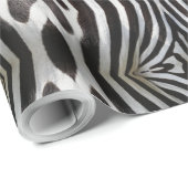Zebra Streifen Muster Schwarz-Weiß-Wildnis Geschenkpapier (Rolleneckpunkt)