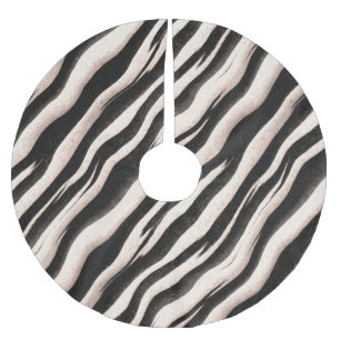 Zebra Streifen nahtlose Textur + Ihre Ideen Polyester Weihnachtsbaumdecke