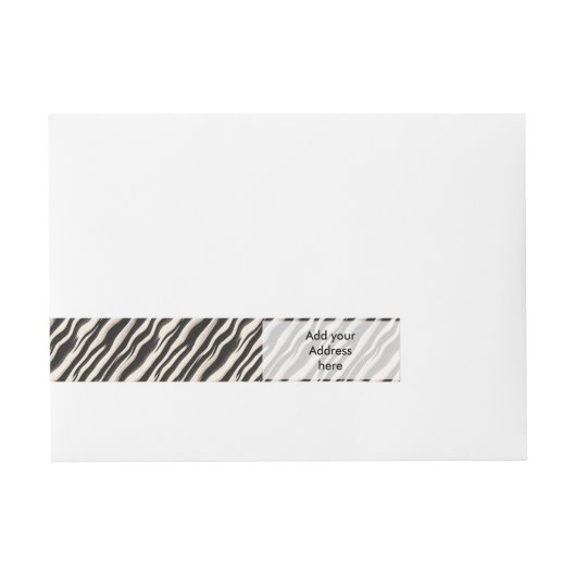 Zebra Streifen nahtlose Textur + Ihre Ideen Rundum-Adressaufkleber (Vorderseite)