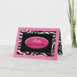 zebra Streifen pink & schwarz Chic Business Vielen Dankeskarte