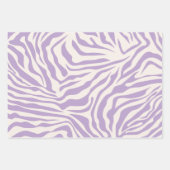 Zebra Streifen Preppy Lila Wild Animal Print Geschenkpapier Set (Vorderseite 3)