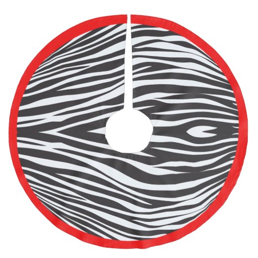 Zebra Streifen Print WÄHLEN GRENZFARBE Polyester Weihnachtsbaumdecke (Vorderseite)