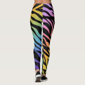 Zebra-Streifen-Regenbogen-Steigungs-Druck auf Leggings (Rückseite)