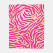 Zebra Streifen Rosa Orange Wild Animal Print Fleecedecke (Vorderseite)