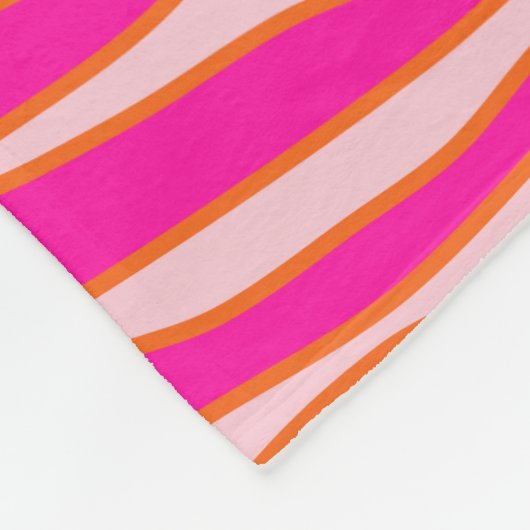 Zebra Streifen Rosa Orange Wild Animal Print Fleecedecke (Ecke)
