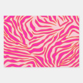 Zebra Streifen Rosa Orange Wild Animal Print Geschenkpapier Set (Vorderseite 3)