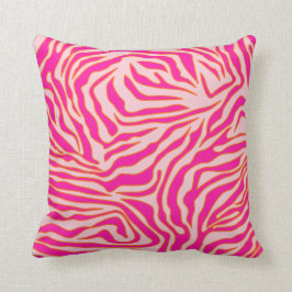 Zebra Streifen Rosa Orange Wild Animal Print Kissen