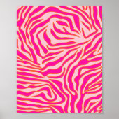 Zebra Streifen Rosa Orange Wild Animal Print Poster (Vorne)