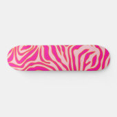 Zebra Streifen Rosa Orange Wild Animal Print Skateboard (Horizontal)