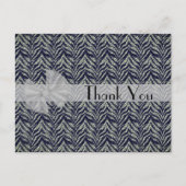 Zebra Streifen schwarz und silber Danke Postkarte (Vorderseite)