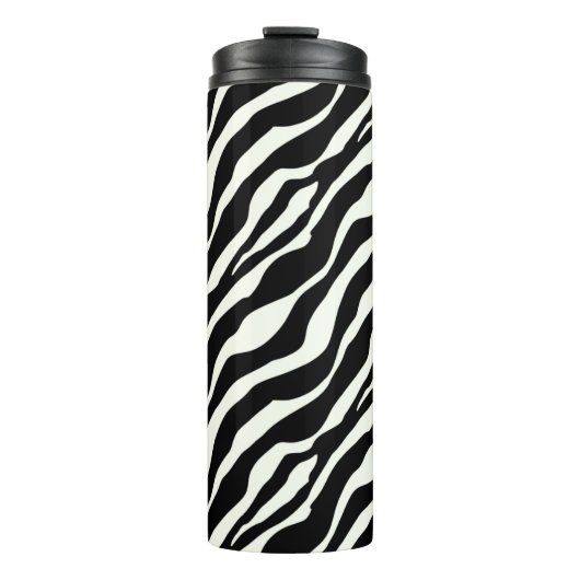 Zebra Streifen - Schwarz und Weiß Thermosbecher (Vorderseite)