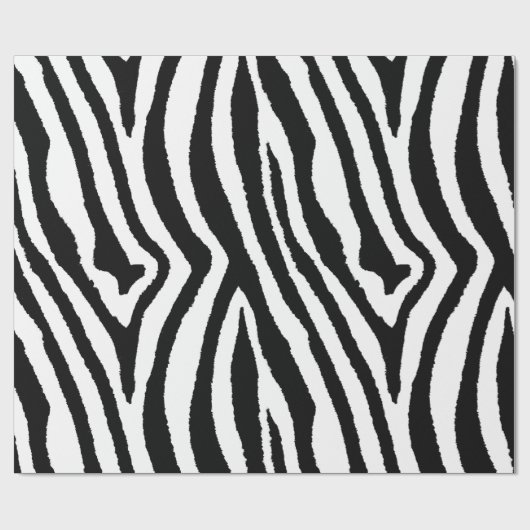 Zebra Streifen Schwarz/Weiß | Bold Safari Geschenkpapier (Flach)
