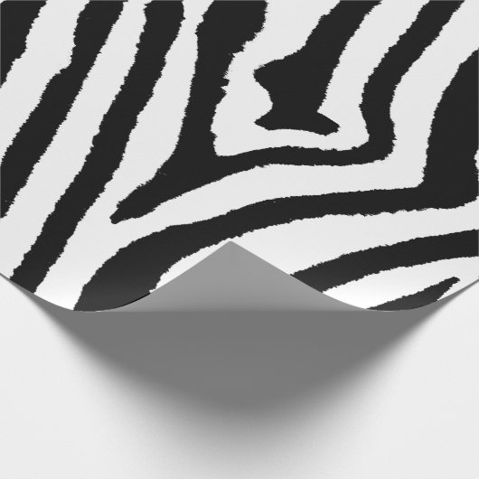 Zebra Streifen Schwarz/Weiß | Bold Safari Geschenkpapier (Ecke)