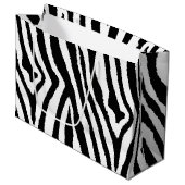 Zebra Streifen Schwarz/Weiß | Bold Safari Große Geschenktüte (Vorderseite Schrägansicht)