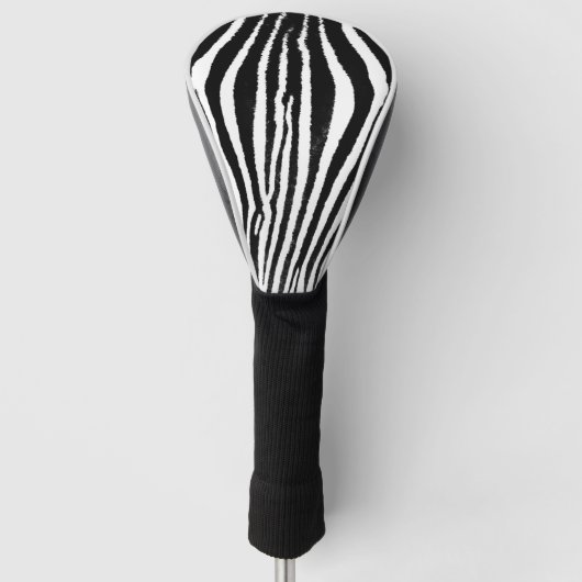 Zebra Streifen Schwarz-Weiß Golf Kopfbedeckung Golf Headcover (Vorderseite)