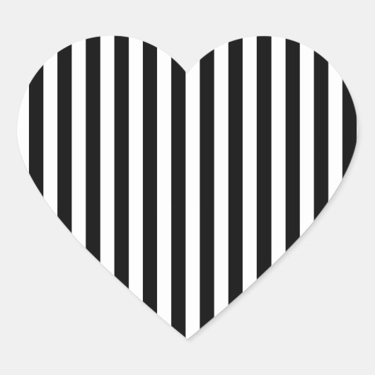 Zebra Streifen Schwarz-weiß Herz-Aufkleber (Vorderseite)