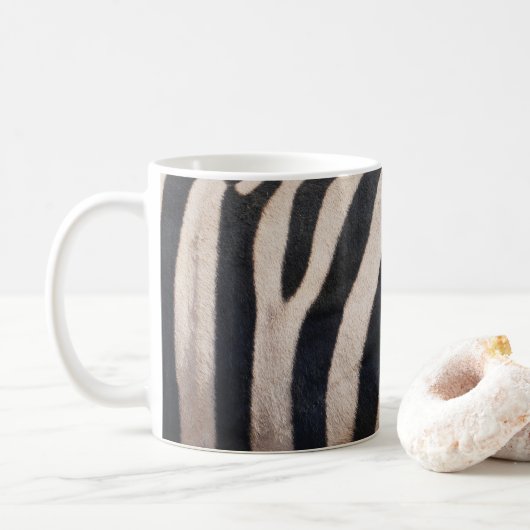 Zebra Streifen Schwarz-Weiß Kaffeetasse (Mit Donut)