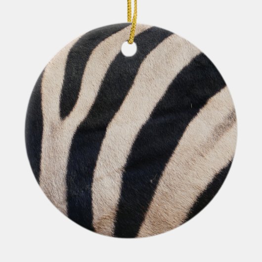Zebra Streifen Schwarz-Weiß Keramik Ornament (Vorne)