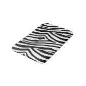Zebra Streifen Schwarz/Weiß | Safari Animal Print Badematte (Schrägansicht)