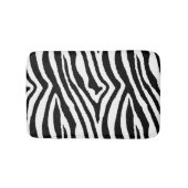 Zebra Streifen Schwarz/Weiß | Safari Animal Print Badematte (Vorderseite)