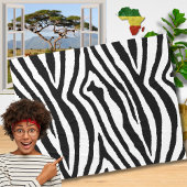Zebra Streifen Schwarz/Weiß | Safari Animal Print Fleecedecke