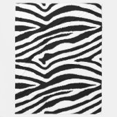 Zebra Streifen Schwarz/Weiß | Safari Animal Print Fleecedecke (Vorderseite)
