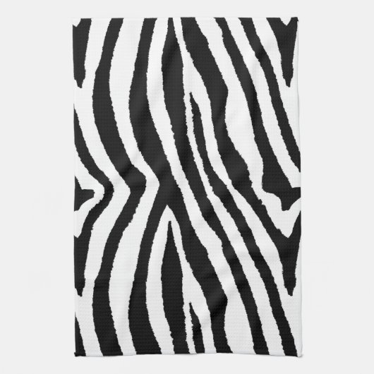 Zebra Streifen Schwarz/Weiß | Stilvolle Animal Pri Geschirrtuch (Vertikal)