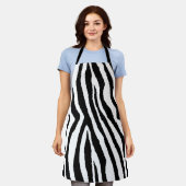 Zebra Streifen Schwarz/Weiß | Stilvolle Animal Pri Schürze (Getragen)